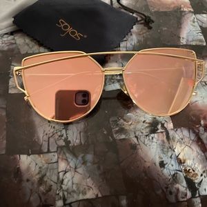 Sojos Cat Eye Rose Gold Sunglasses
